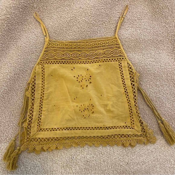 EUC Free People Garden Party Yellow/Mustard Cami Size XSmall - Picture 2 of 7